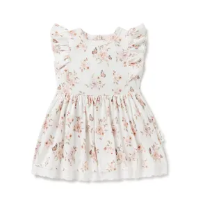 Aster & Oak Butterfly Garden Ruffle Dress - White