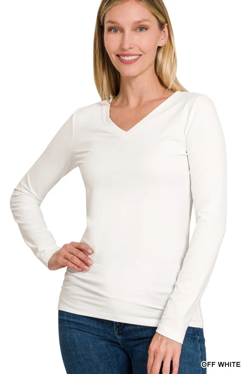 Better Now Long Sleeve Basic Top - White