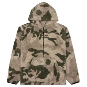 Essentials Polar Fleece Half Zip Hoodie - Camo