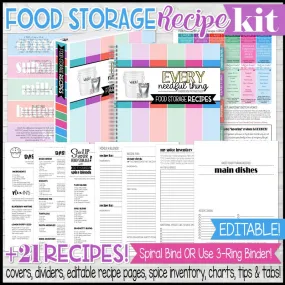 Food Storage RECIPE KIT {Emergency Preparedness} PRINTABLE