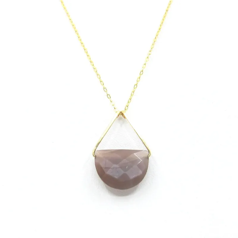 J. Mills Half Moon Chocolate Moonstone Necklace