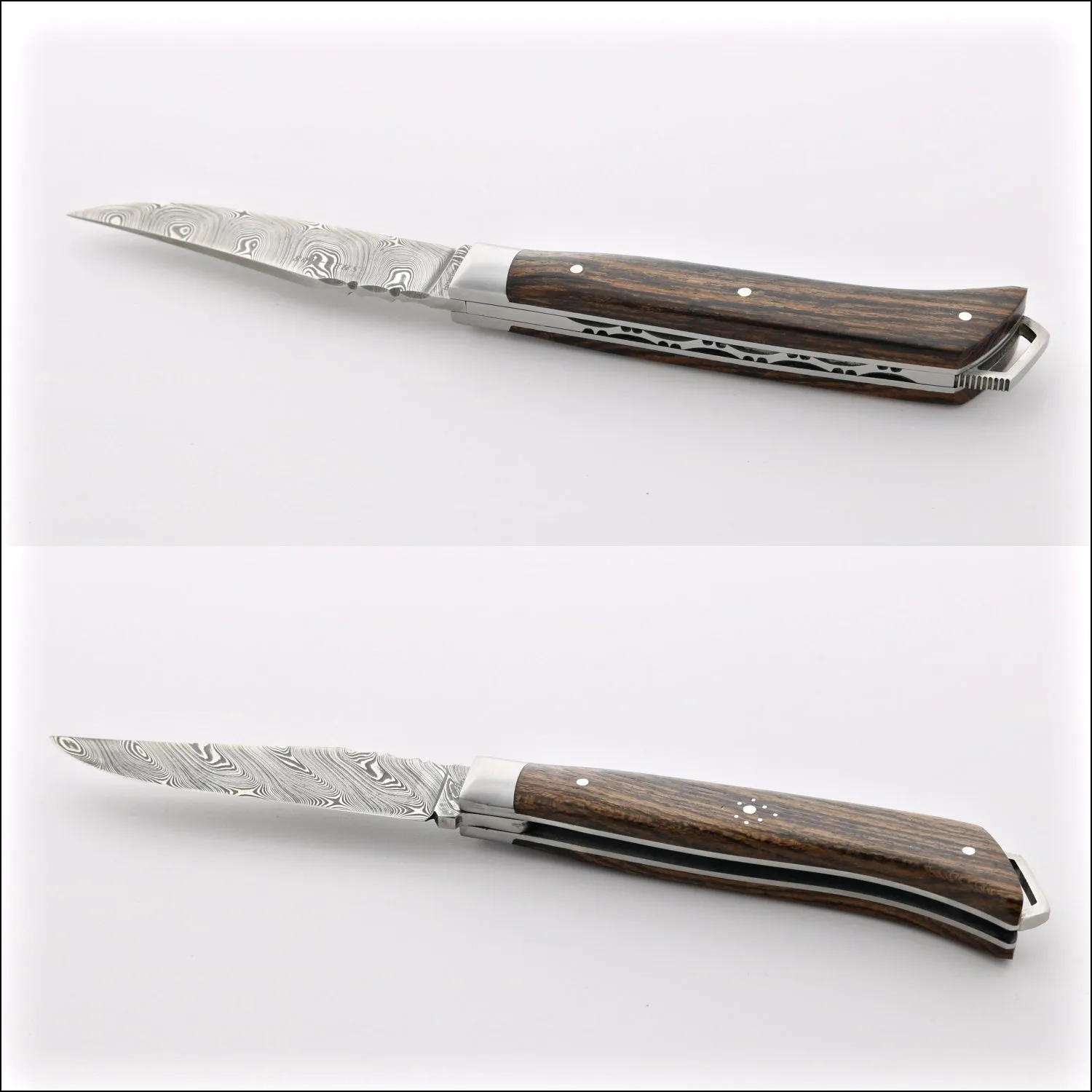 Le Saint-Bernard Pocket Knife - Damascus Blade Bocote