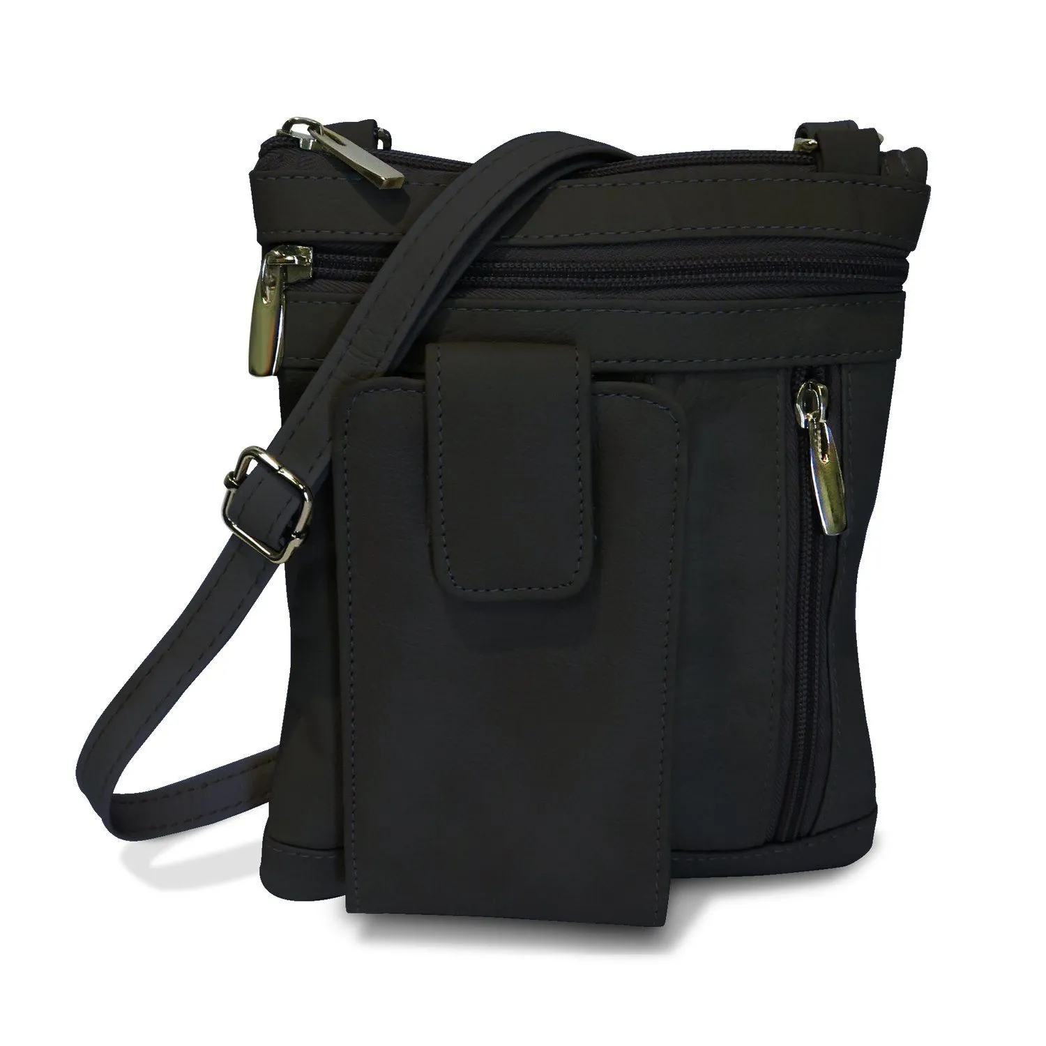 On The Go Genuine Leather Messenger Bag