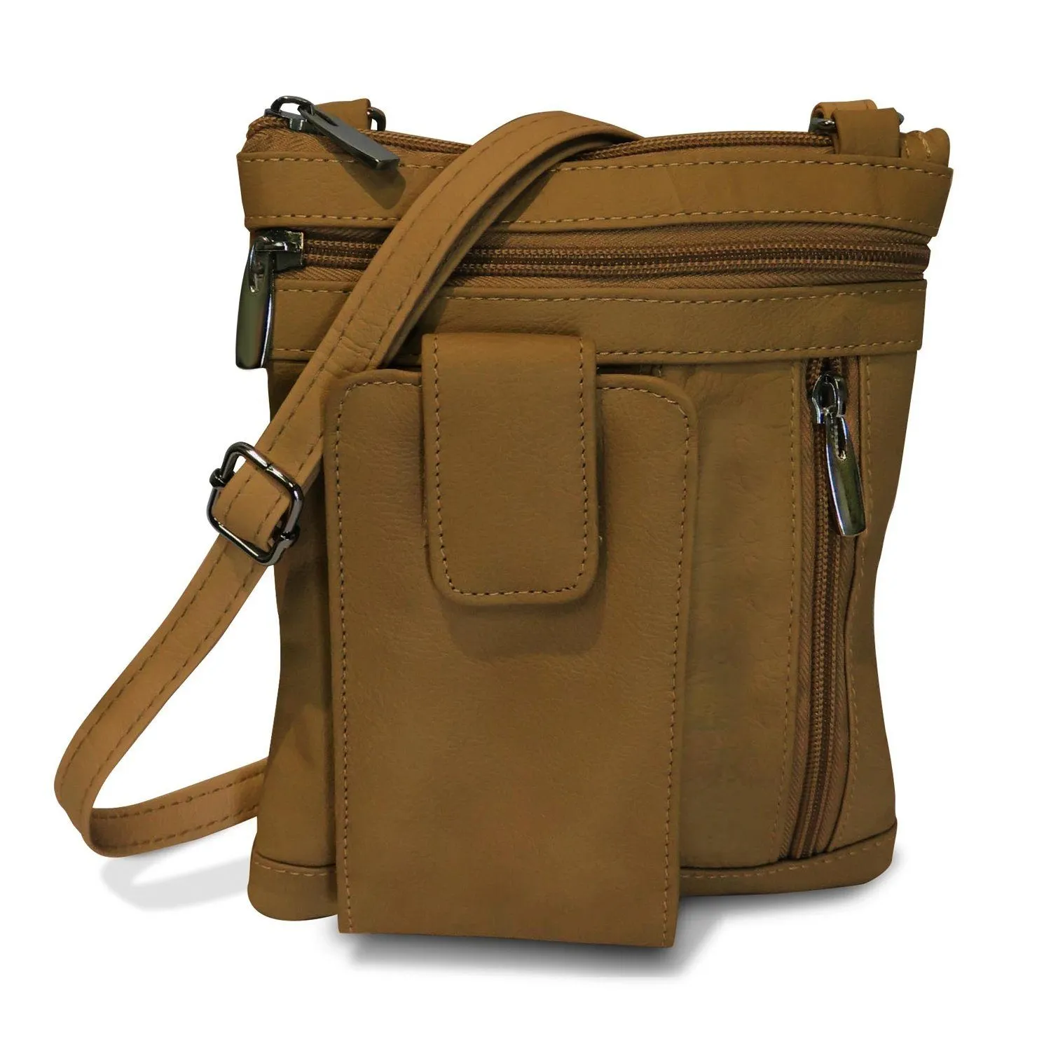 On The Go Genuine Leather Messenger Bag