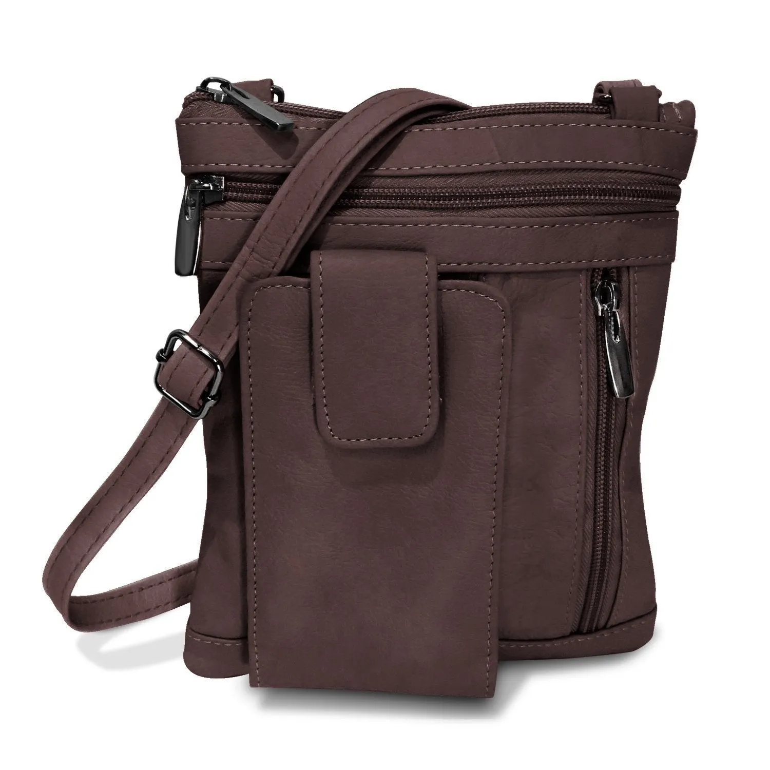 On The Go Genuine Leather Messenger Bag