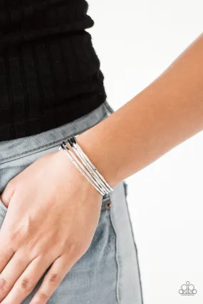 Paparazzi Accessories  - Street Refinement #B28 Drawer 5/1 - Silver Bracelet