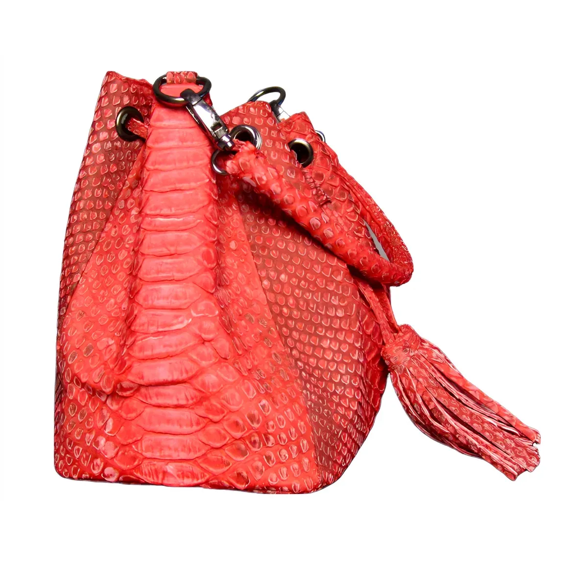 Red Bucket Bag Stonewashed Style