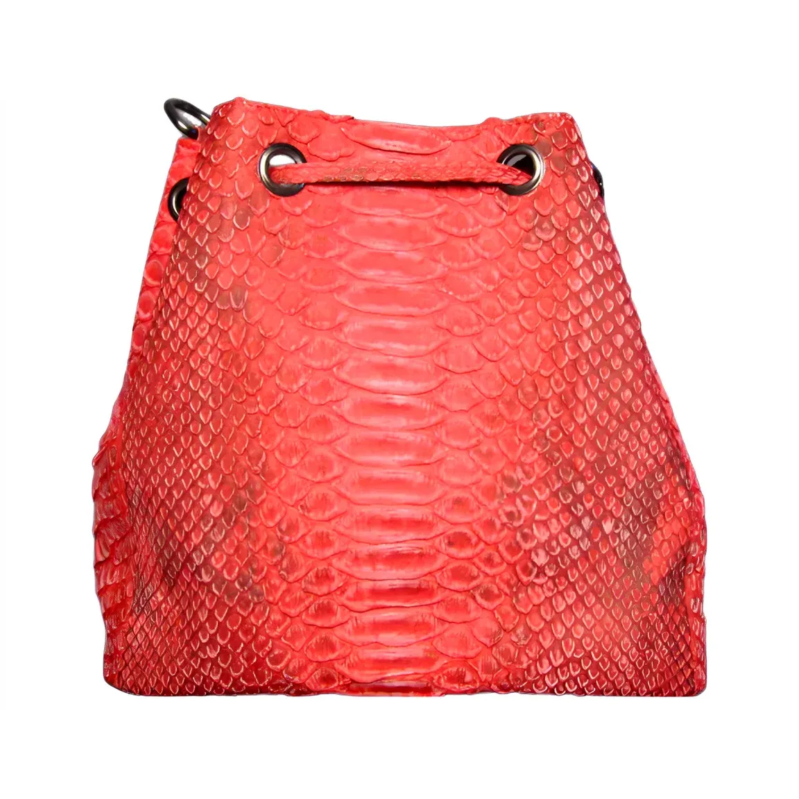 Red Bucket Bag Stonewashed Style