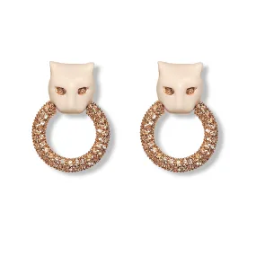 WHITE PANTHER EARRINGS 1